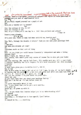 Christy Brown (Interview Page 1)