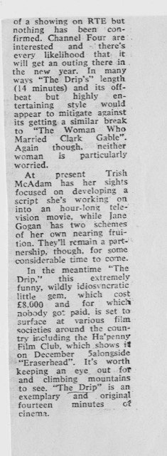 The Drip Newspaper Clipping